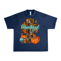 Navy thankful cross Urban Heavy Tee - RacoonDesign