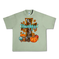 Oil Green thankful cross Urban Heavy Tee - RacoonDesign
