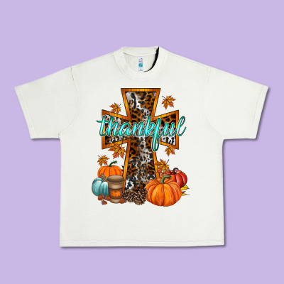 Thankful Cross Urban Heavy Tee Designed By Racoondesign