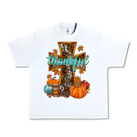 White thankful cross Urban Heavy Tee - RacoonDesign