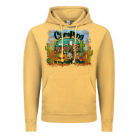 Vintage Mustard camping is my happy place Vintage Hoodie - BarkalooDesign