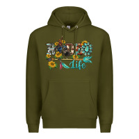 Army Green western rodeo bullfighter  life turquoise's gemstones arrow sunflowers Premium Hoodie - BarkalooDesign