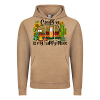 Vintage Coffee camping is my happy place caravan Vintage Hoodie - BarkalooDesign