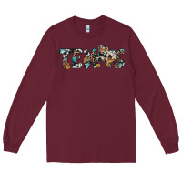 Burgundy texas sunflower cowhide leopard texas map Long Sleeve Tee - Artiststas