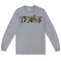 Heather Grey texas sunflower cowhide leopard texas map Long Sleeve Tee - Artiststas
