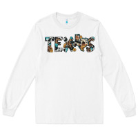 White texas sunflower cowhide leopard texas map Long Sleeve Tee - Artiststas