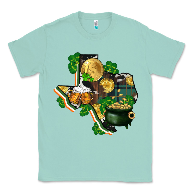 Texas Map St Patrick's Day Classic Tee by FaDigitalArtStudio | Teevron