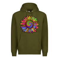 Army Green tie dye sunflower Premium Hoodie - RanaPortraitStore