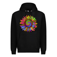 Black tie dye sunflower Premium Hoodie - RanaPortraitStore