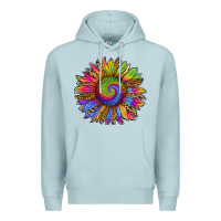 Blue Mist tie dye sunflower Premium Hoodie - RanaPortraitStore