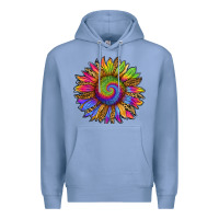 Colony Blue tie dye sunflower Premium Hoodie - RanaPortraitStore