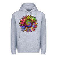 Heather Grey tie dye sunflower Premium Hoodie - RanaPortraitStore