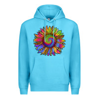 Ocean Blue tie dye sunflower Premium Hoodie - RanaPortraitStore