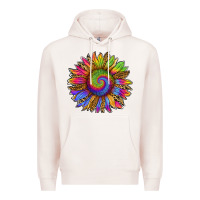Pale Pink tie dye sunflower Premium Hoodie - RanaPortraitStore
