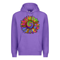 Purple tie dye sunflower Premium Hoodie - RanaPortraitStore