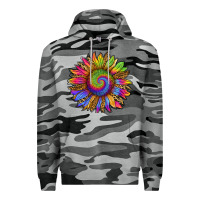 Slate Camo tie dye sunflower Premium Hoodie - RanaPortraitStore