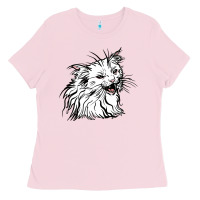 Bubblegum Pink Drawing Cat Ladies Tee - RacoonDesign