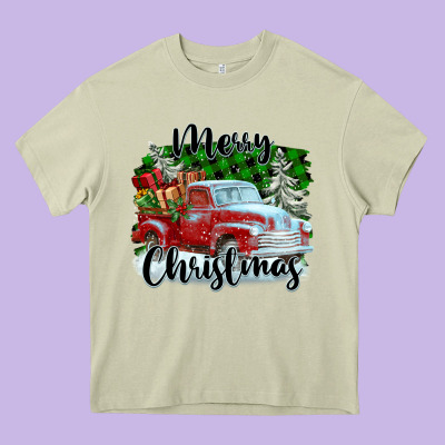 Merry Christmas Truck With Gifts Heavy Core Tee Designed By Fadigitalartstudio