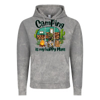 Cloud Rock camping is my happy place caravan and gnome Vintage Hoodie - BarkalooDesign