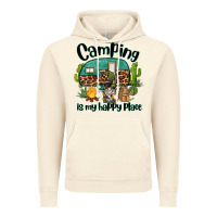 Vintage Artic camping is my happy place caravan and gnome Vintage Hoodie - BarkalooDesign