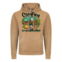 Camping Is My Happy Place Caravan And Gnome Vintage Hoodie | Teevron