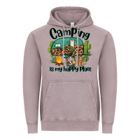 Vintage Zinc camping is my happy place caravan and gnome Vintage Hoodie - BarkalooDesign