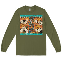 Army Green texas sunflower cactus cowhide Long Sleeve Tee - Artiststas