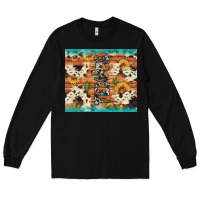 Black texas sunflower cactus cowhide Long Sleeve Tee - Artiststas