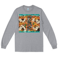 Heather Grey texas sunflower cactus cowhide Long Sleeve Tee - Artiststas