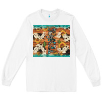 White texas sunflower cactus cowhide Long Sleeve Tee - Artiststas