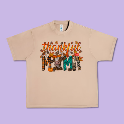 Thankful Mama Cow Urban Heavy Tee Designed By Racoondesign