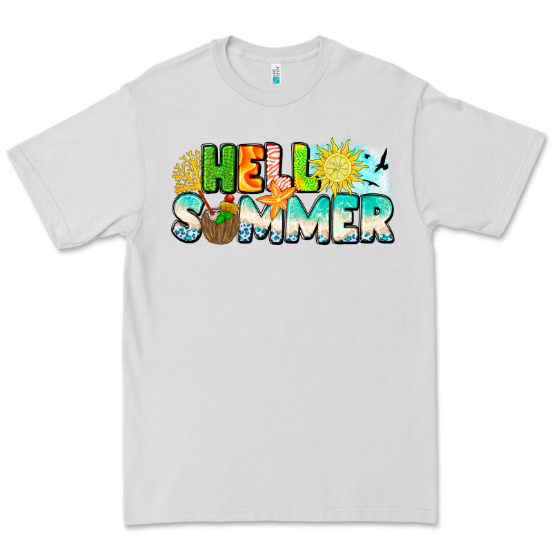 Hello Summer Premium Tee by CowhideDigitalArt | Teevron