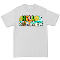 Dove Grey Hello Summer Premium Tee - CowhideDigitalArt