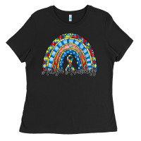 Black autism awareness rainbow Ladies Tee - RacoonDesign
