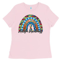 Bubblegum Pink autism awareness rainbow Ladies Tee - RacoonDesign