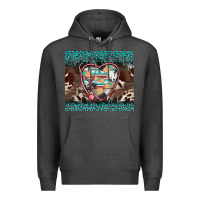 Charcoal Heather western nurse stethoscope turquoise leopardes Premium Hoodie - BarkalooDesign