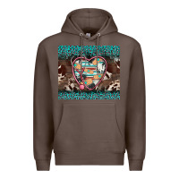 Coffee western nurse stethoscope turquoise leopardes Premium Hoodie - BarkalooDesign
