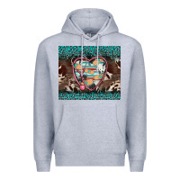 Heather Grey western nurse stethoscope turquoise leopardes Premium Hoodie - BarkalooDesign