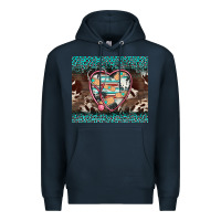 Navy western nurse stethoscope turquoise leopardes Premium Hoodie - BarkalooDesign