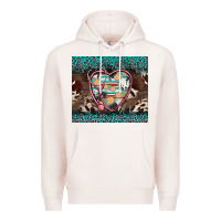 Pale Pink western nurse stethoscope turquoise leopardes Premium Hoodie - BarkalooDesign