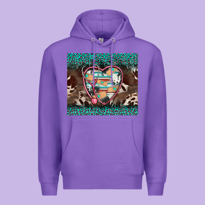Western Nurse Stethoscope Turquoise Leopardes Premium Hoodie Designed By Barkaloodesign