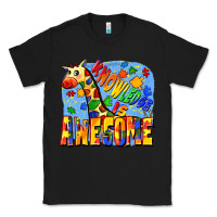 Black Knowledge is awesome Autism giraffe Classic Tee - FaDigitalArtStudio