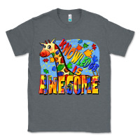 Charcoal Heather Knowledge is awesome Autism giraffe Classic Tee - FaDigitalArtStudio