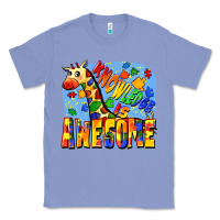 Colony Blue Knowledge is awesome Autism giraffe Classic Tee - FaDigitalArtStudio