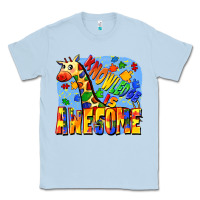 Dusty Blue Knowledge is awesome Autism giraffe Classic Tee - FaDigitalArtStudio