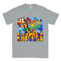 Heather Grey Knowledge is awesome Autism giraffe Classic Tee - FaDigitalArtStudio