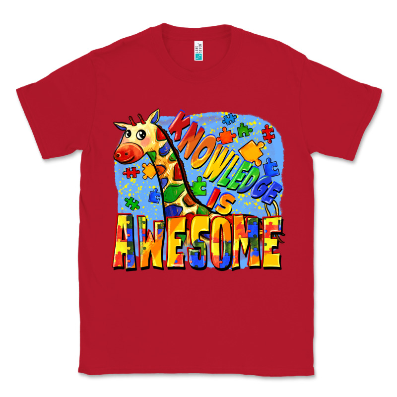 Knowledge Is Awesome Autism Giraffe Classic Tee by FaDigitalArtStudio | Teevron