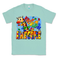 Seafoam Knowledge is awesome Autism giraffe Classic Tee - FaDigitalArtStudio