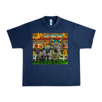 Navy Western Cute Hampshire Sheep Family Urban Heavy Tee - LillyAllenDesigns