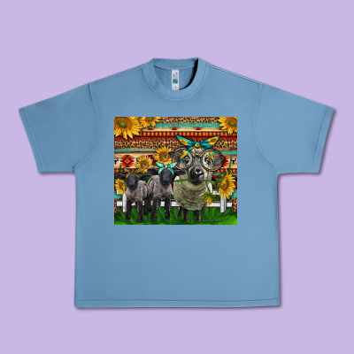Western Cute Hampshire Sheep Family Urban Heavy Tee Designed By Lillyallendesigns